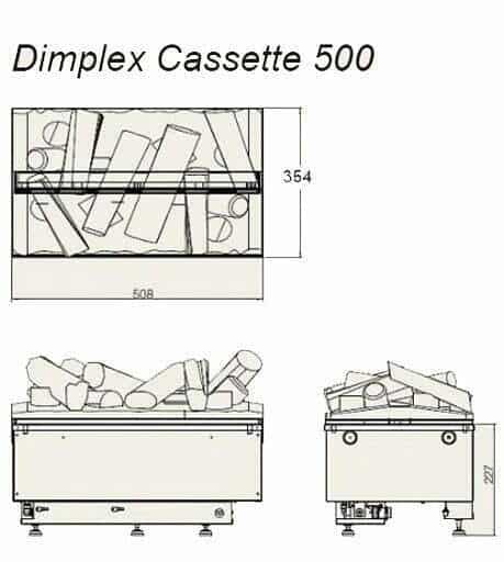 Dimplex cassette 500r afmeting